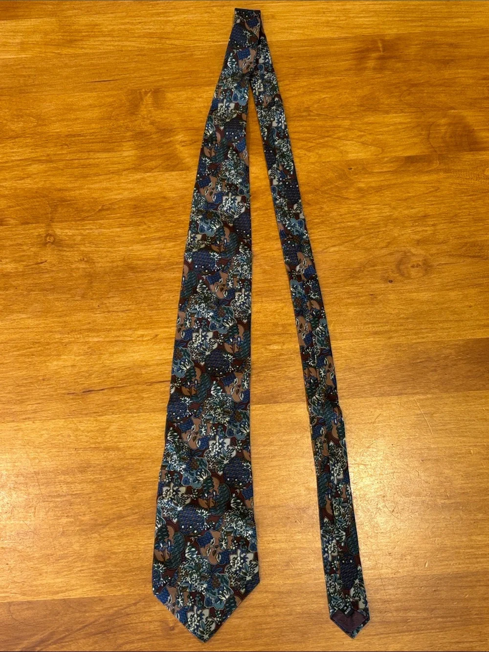 CHRISTIAN DIOR MONSIEUR MEN’S VINTAGE NECKTIE NEUTRAL ABSTRACT FLORAL PATTERN